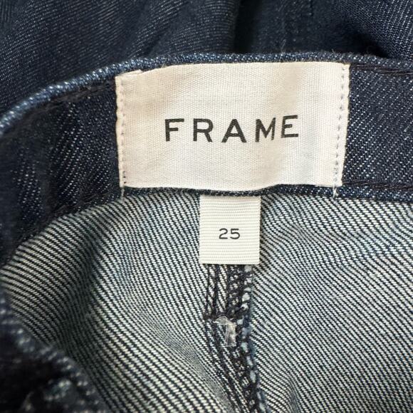 NWT Frame Seamed Pocket Pants Dark Blue Wash Women’s High Rise Stretch Size 25 - Picture 9 of 11